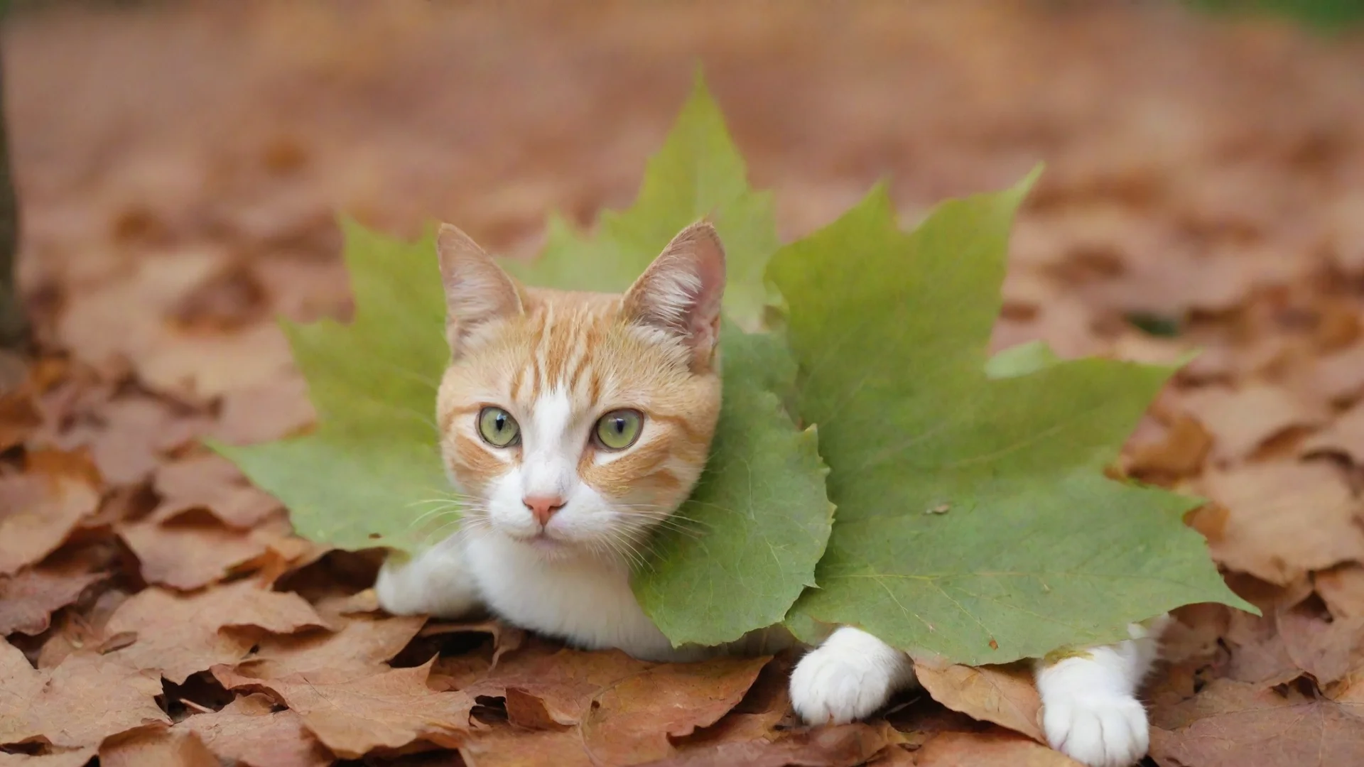 aiamazing leaf cat awesome portrait 2 wide