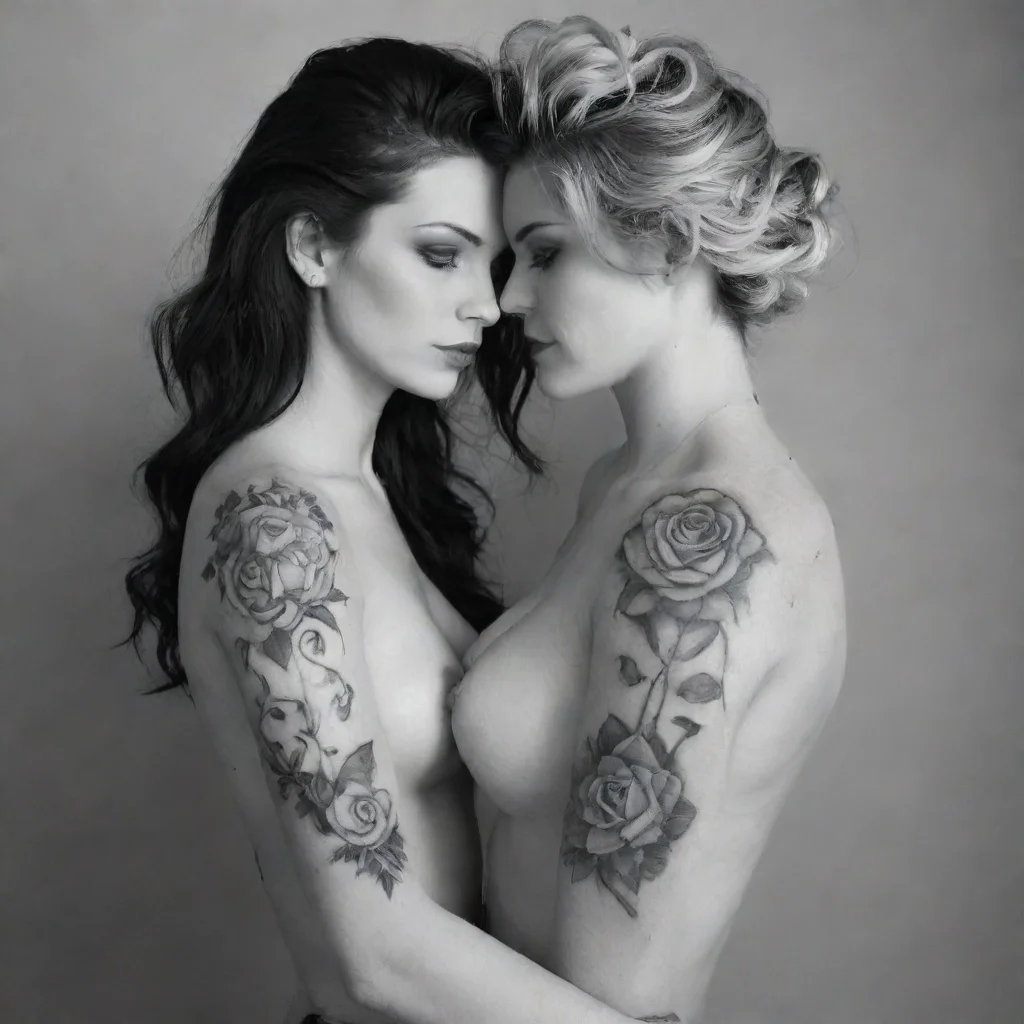 aiamazing lesbian black and white tattoo awesome portrait 2