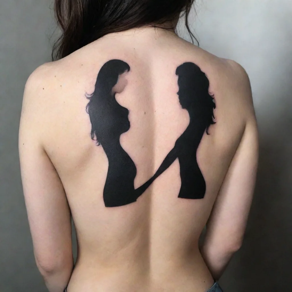 aiamazing lesbians silhouette fine lines black and white tattoo awesome portrait 2