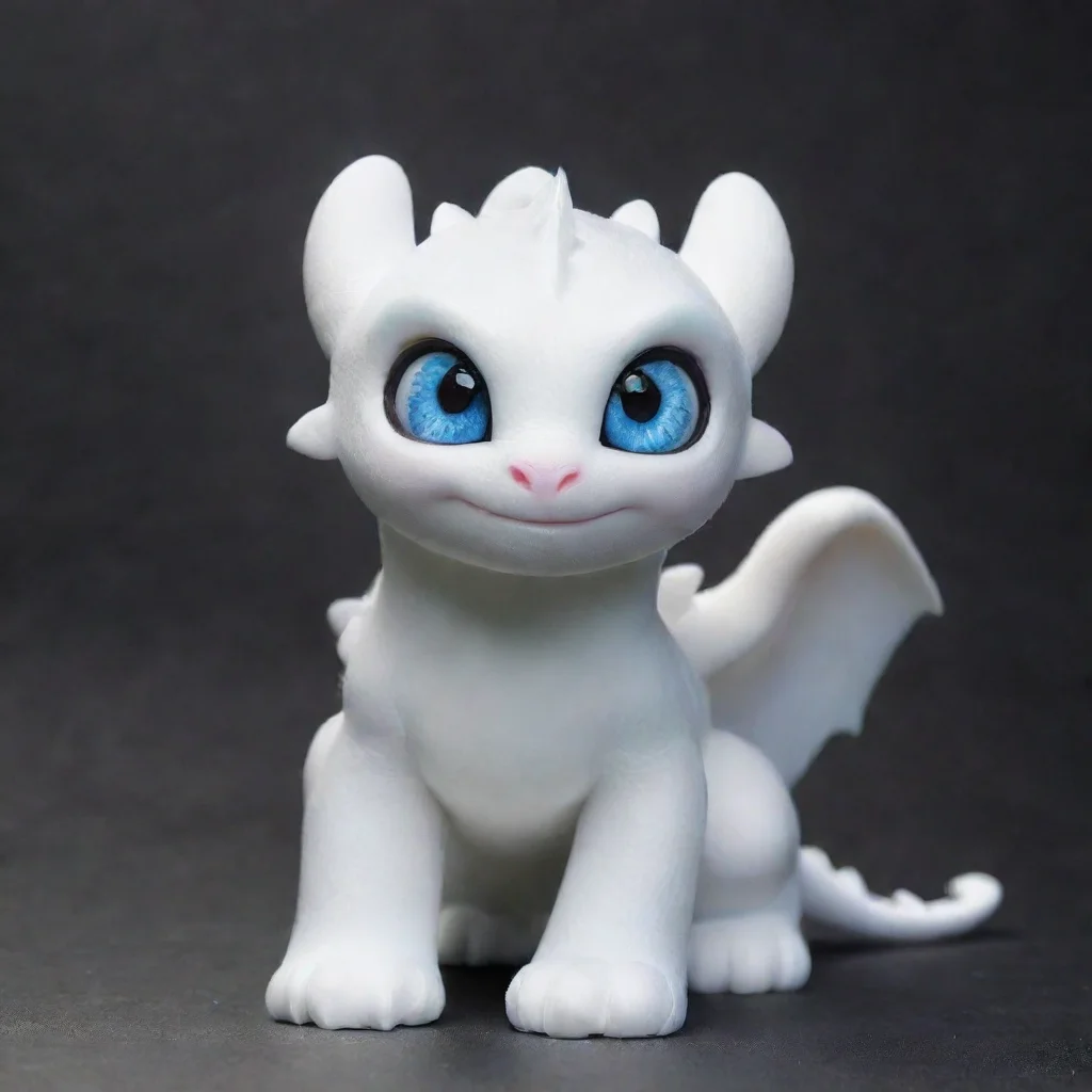 aiamazing light fury from how to train your dragon white with blue eyes  awesome portrait 2