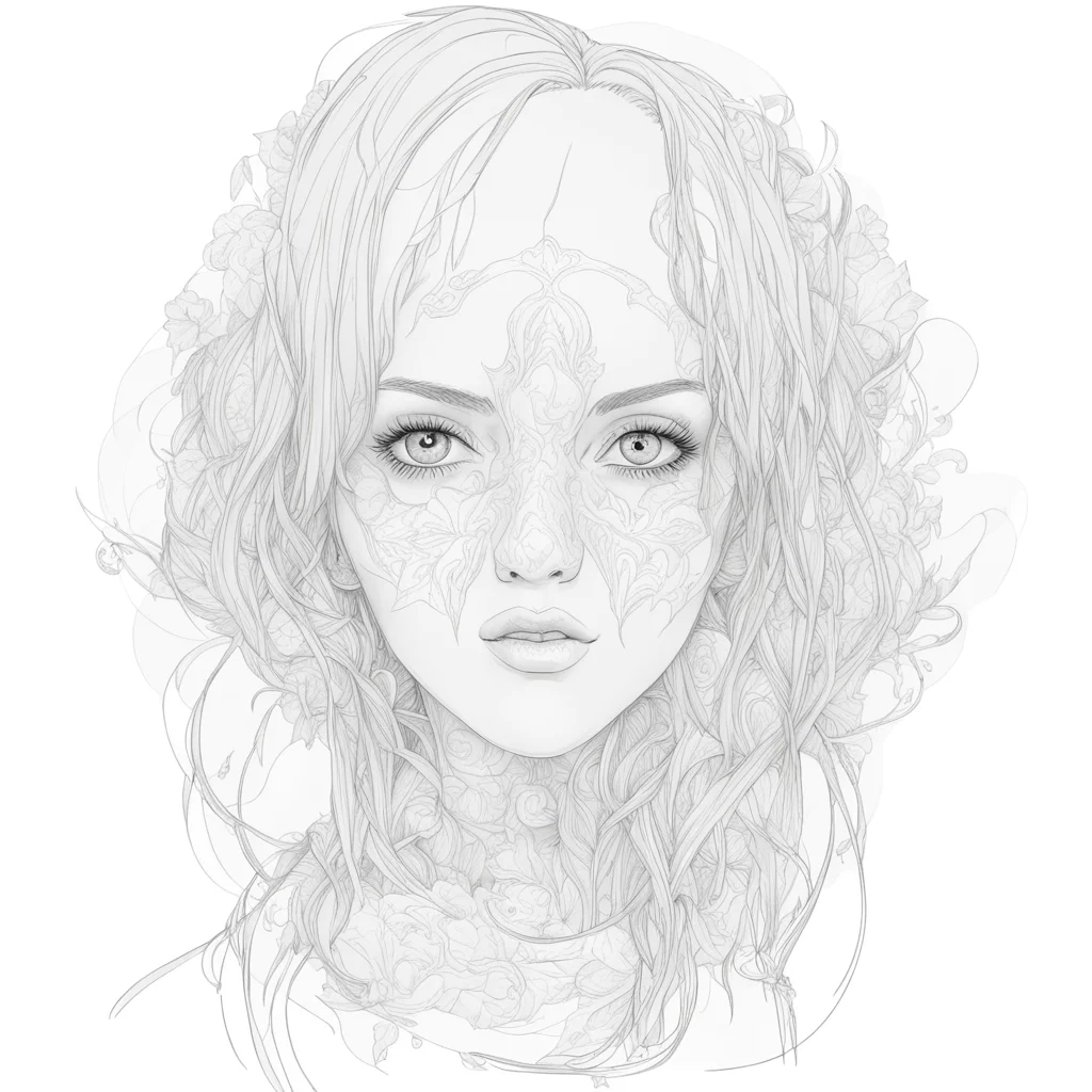 amazing line art awesome portrait 2