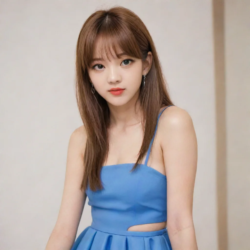 aiamazing lisa blackpink in blue dress awesome portrait 2