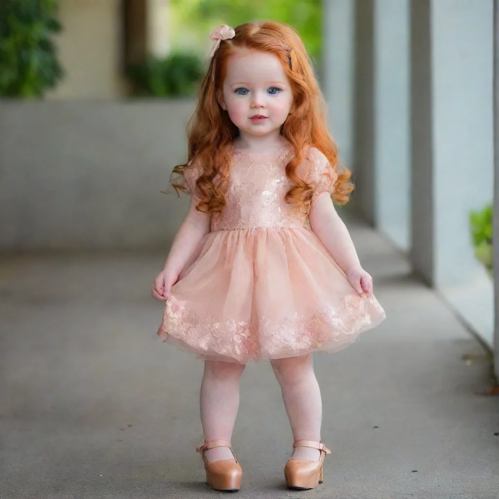 aiamazing little ginger girl%2C beautiful%2C wearing high heels awesome portrait 2