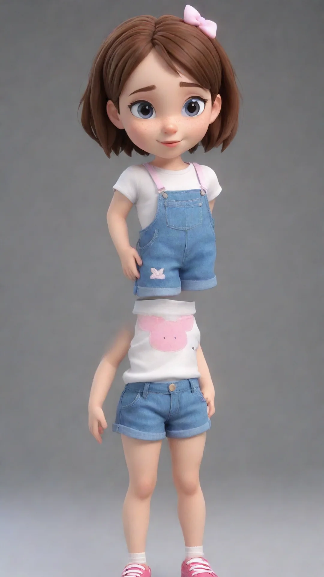 aiamazing little girl in shorts cartoon 3d awesome portrait 2 hdtall