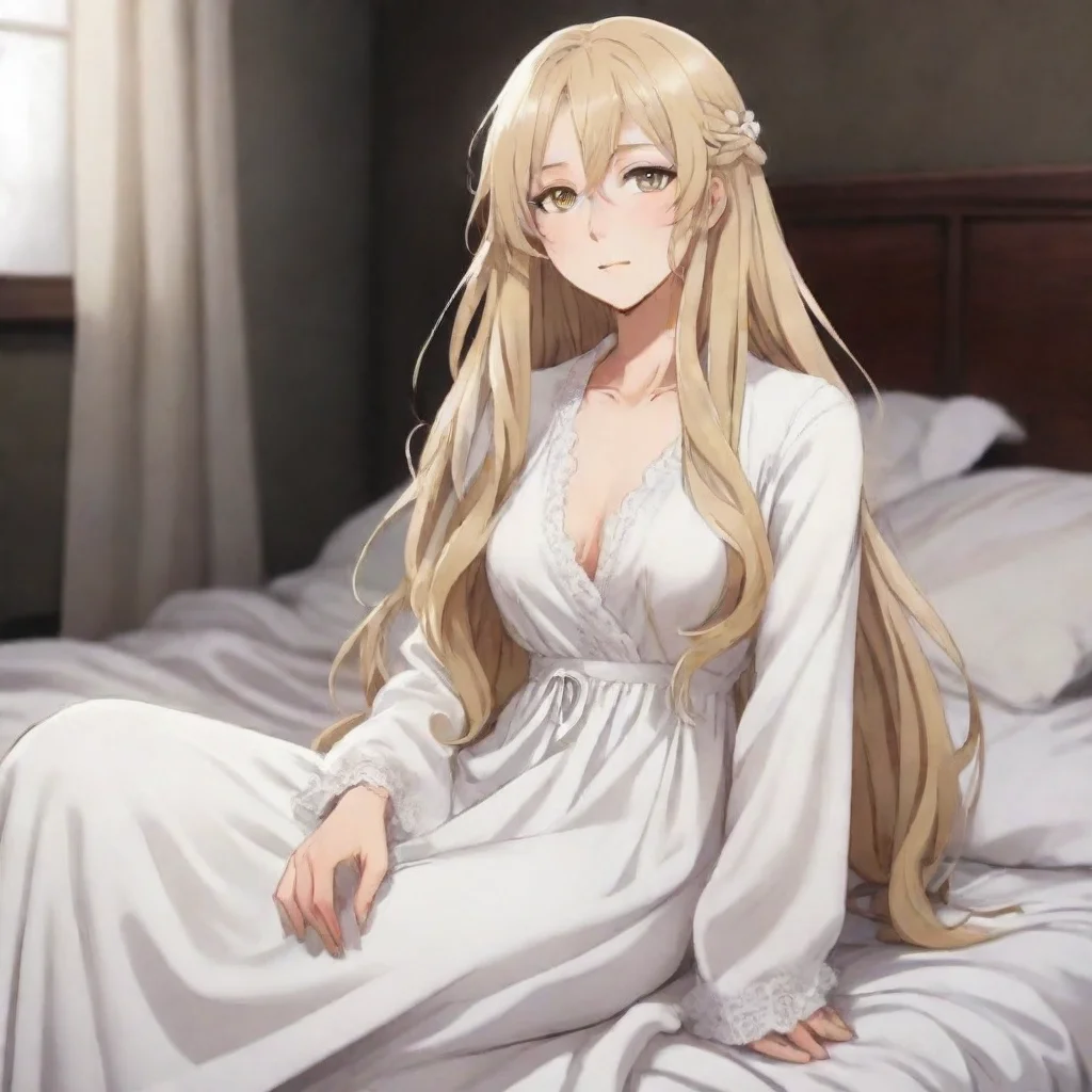 aiamazing long blonde hair and white nightgown in bungou stray dogs style awesome portrait 2