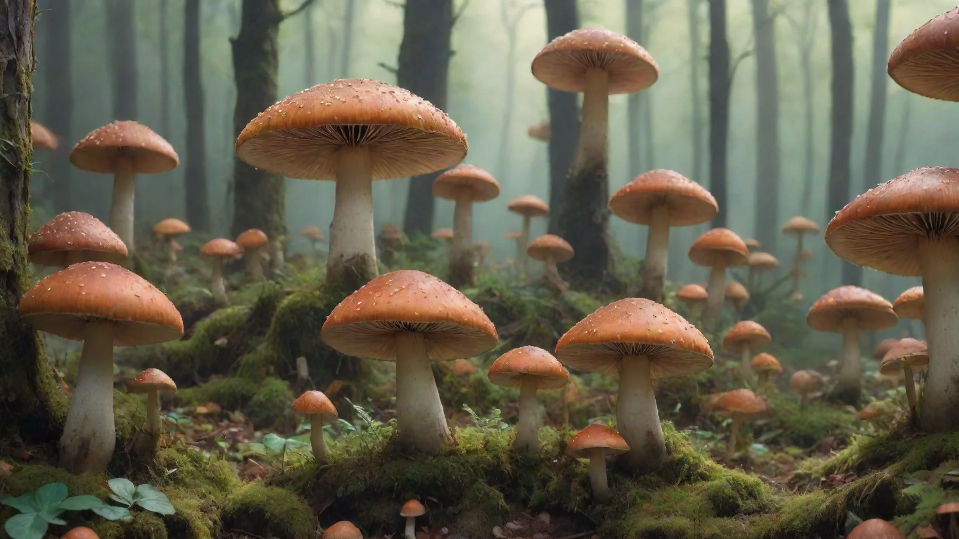 amazing magical mushroom forest awesome portrait 2 wide