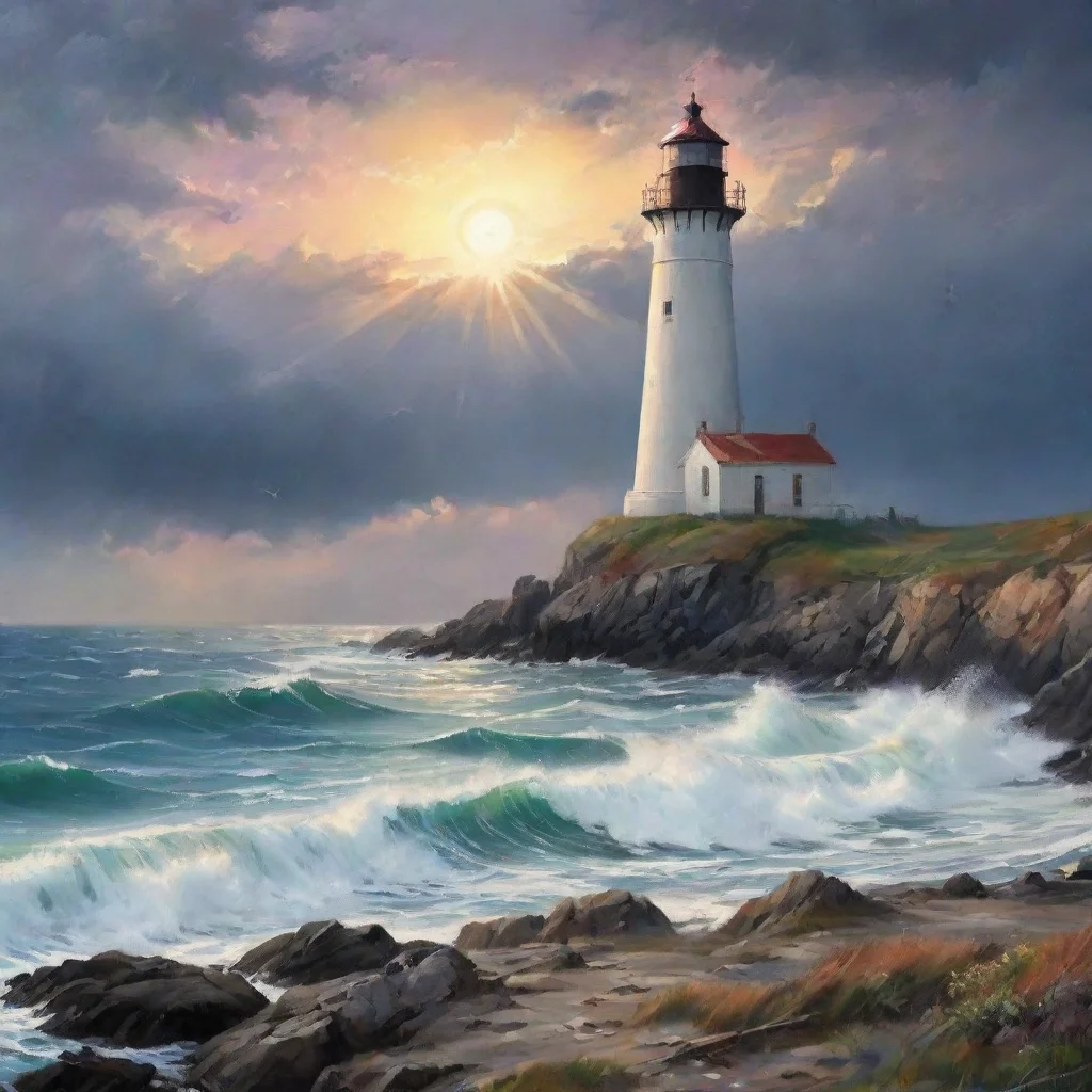 aiamazing majestic lighthouse with person lovely artistic  awesome portrait 2