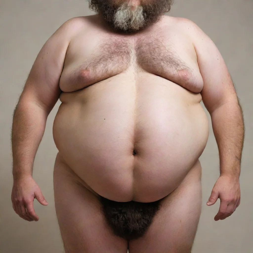 amazing male human with a very large belly that is hairy awesome portrait 2