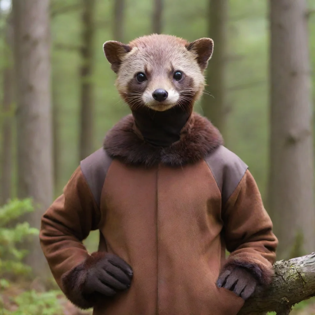 aiamazing man in pine marten costume awesome portrait 2
