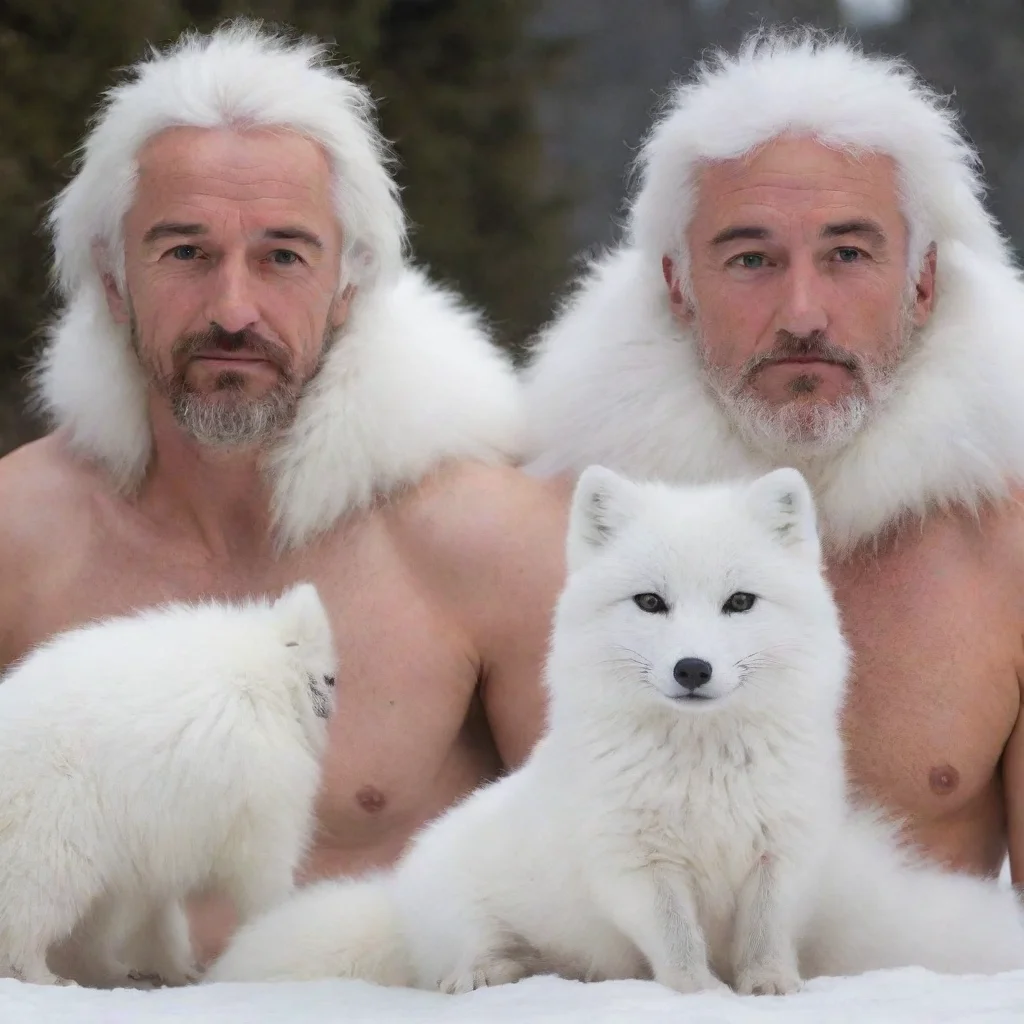 aiamazing man midtransformation to arctic fox awesome portrait 2