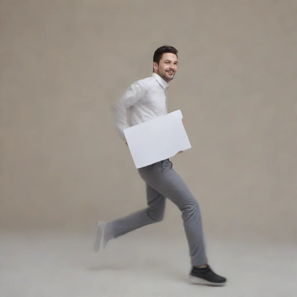 aiamazing man running with a paper folder awesome portrait 2