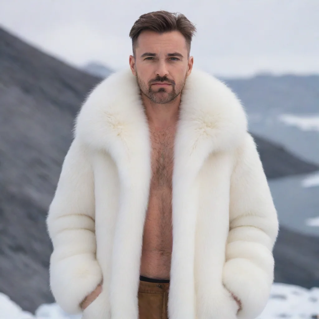 aiamazing man wearing arctic fox fur awesome portrait 2