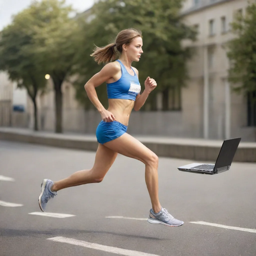 amazing marathon runner  running and on on laptop picturesque awesome portrait 2