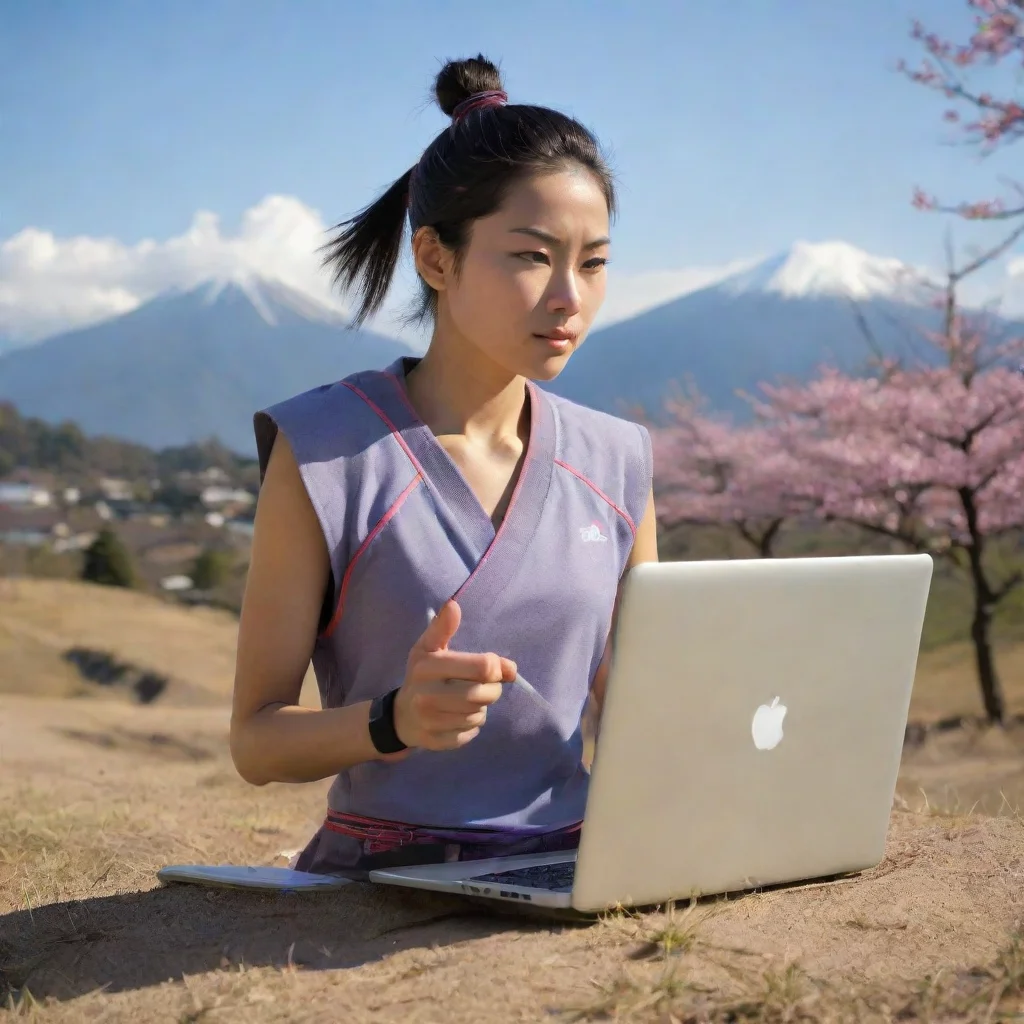 aiamazing marathon runner on laptop samurai lovely picturesque awesome portrait 2