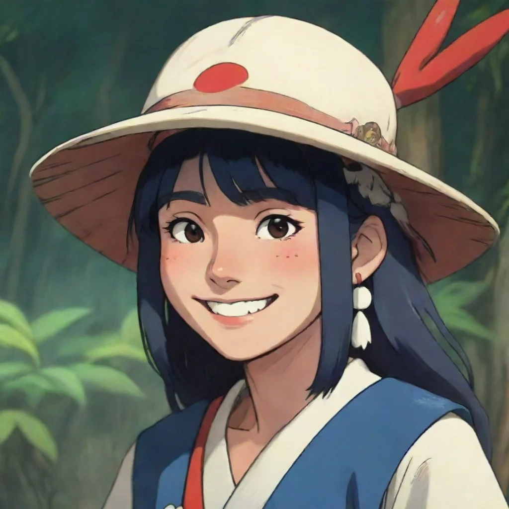 amazing medicine seller asian japanese anime mononoke hat kasa smile smiling happy  awesome portrait 2