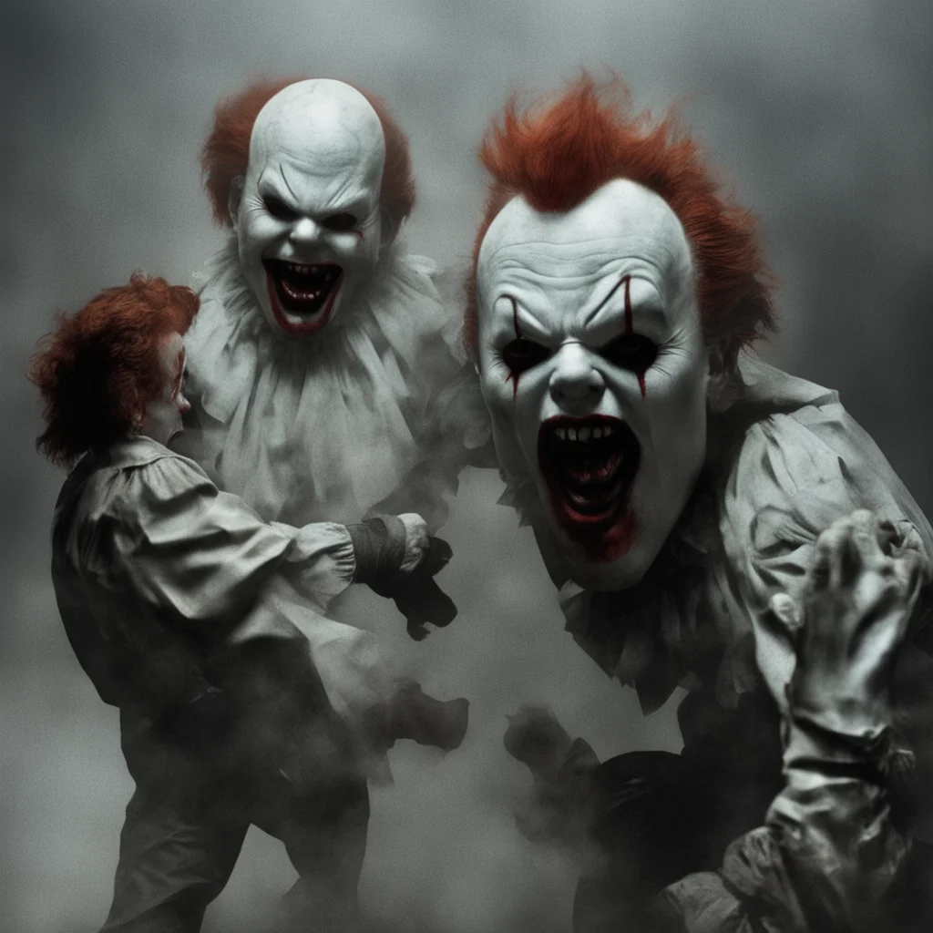 amazing michael myers attacking pennywise awesome portrait 2