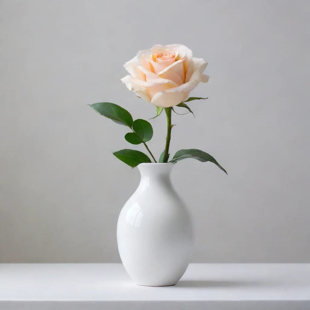 aiamazing minimalist rose in white vase awesome portrait 2