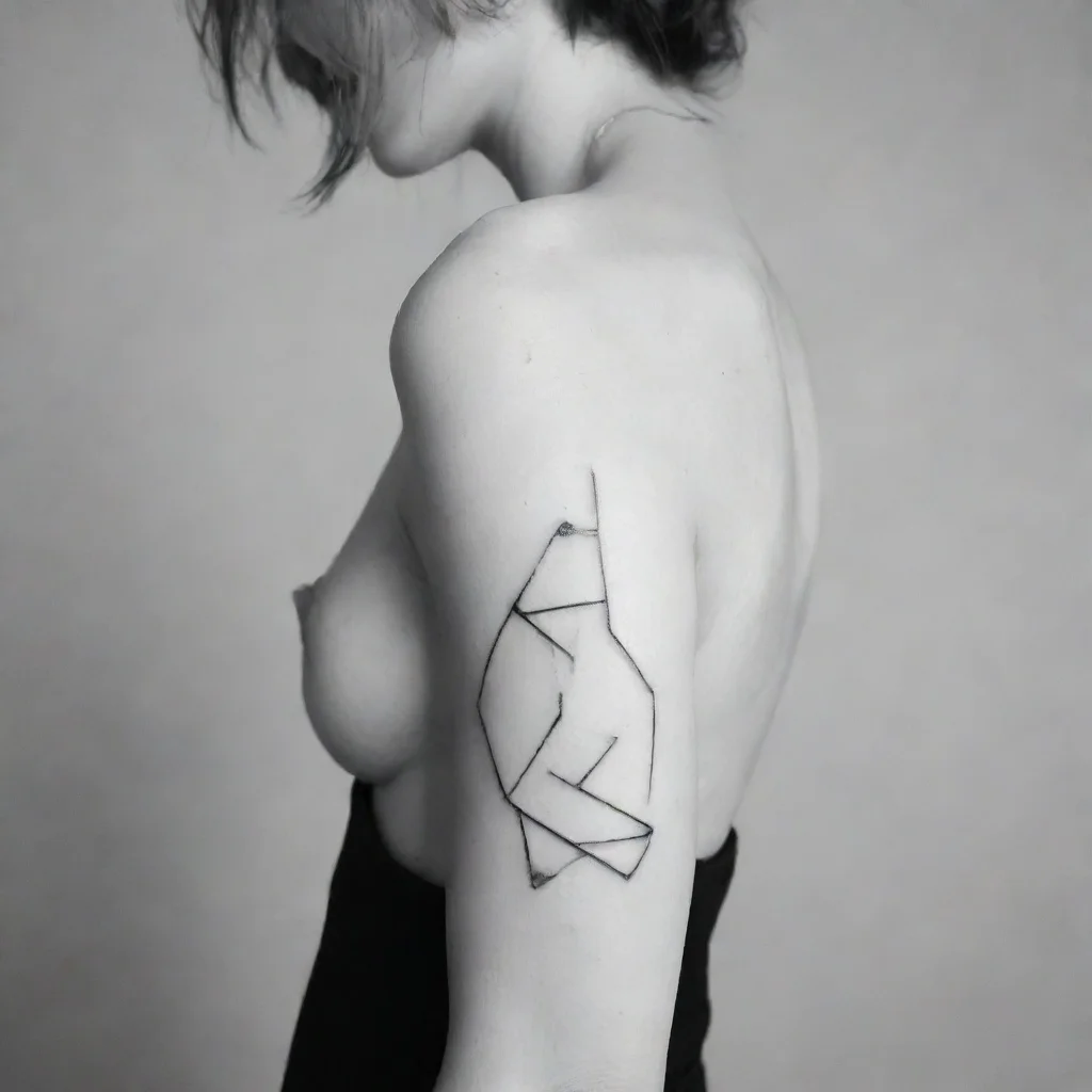 aiamazing minimalistic womanfine line black and white tattoo awesome portrait 2