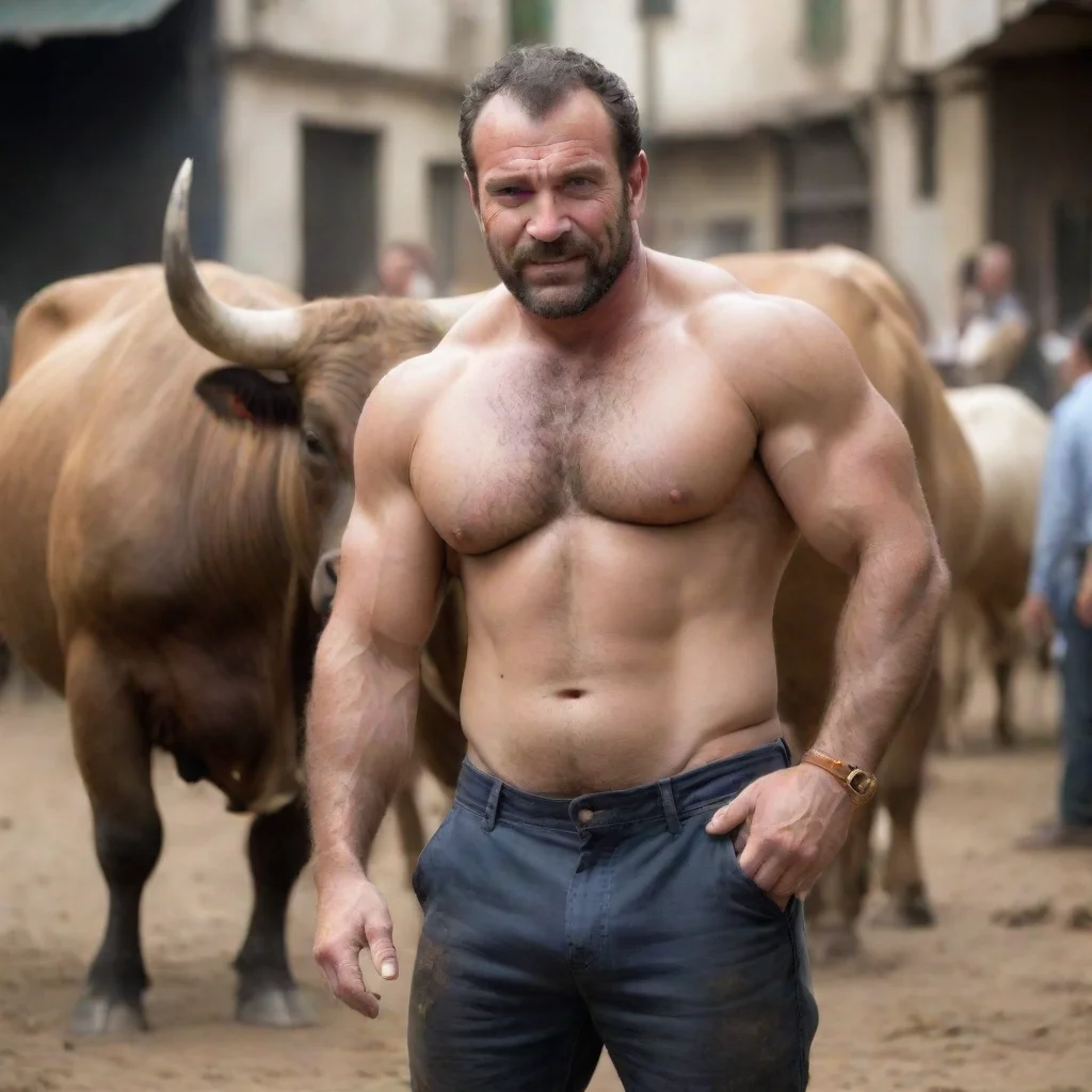 amazing mixture of bull and man awesome portrait 2