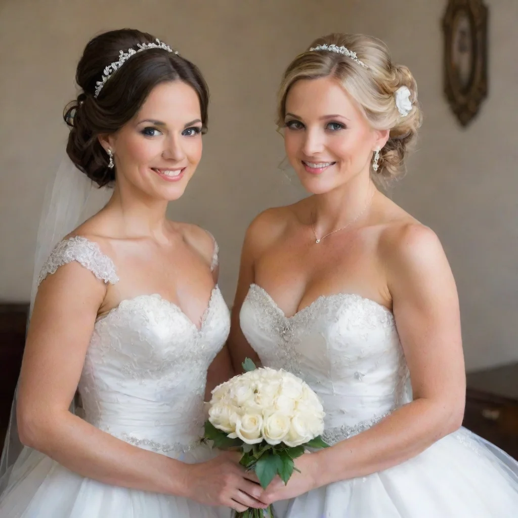 aiamazing mother daughter brides awesome portrait 2