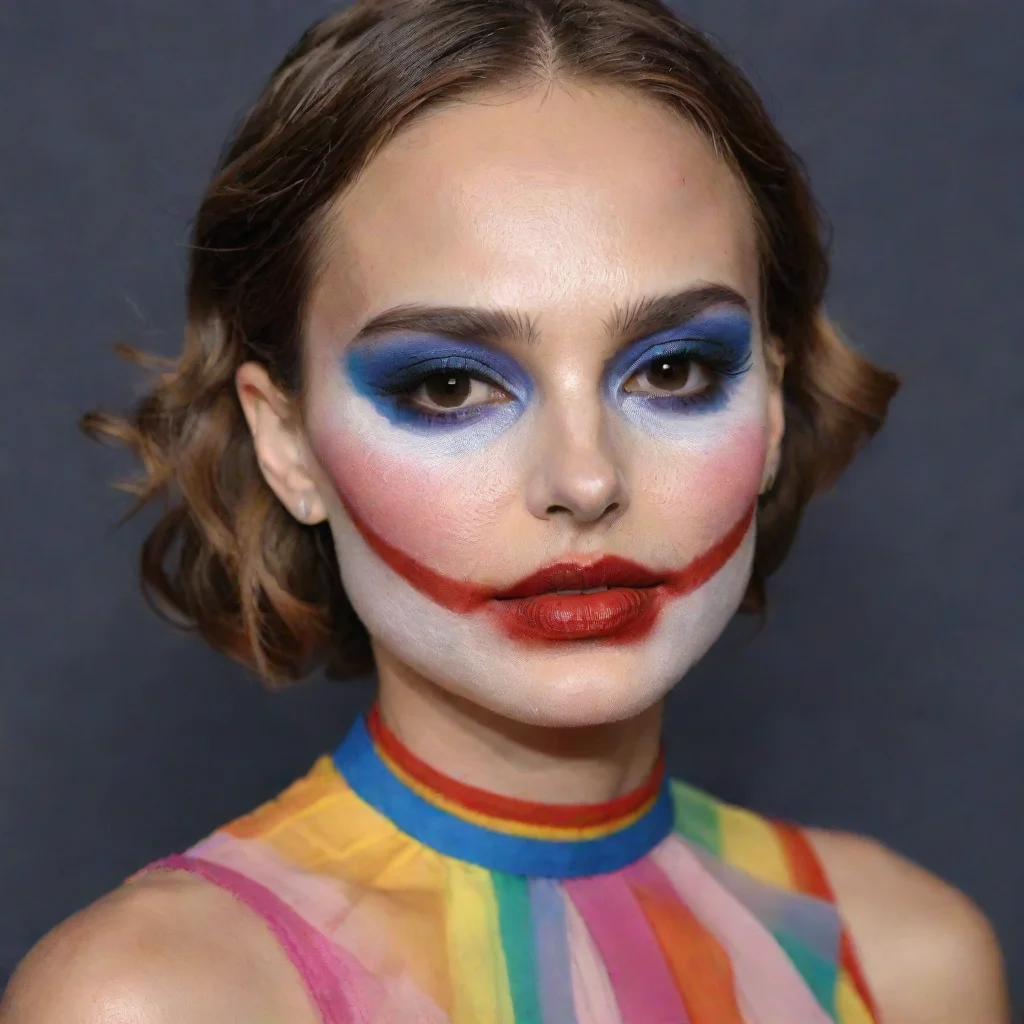 amazing natalie portman wearing clown makeup awesome portrait 2