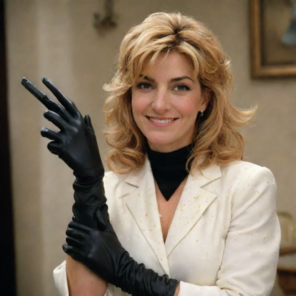 aiamazing natasha richardson smiling with black deluxe gloves and gun and mayonnaise splattered everywhere awesome portrait 2