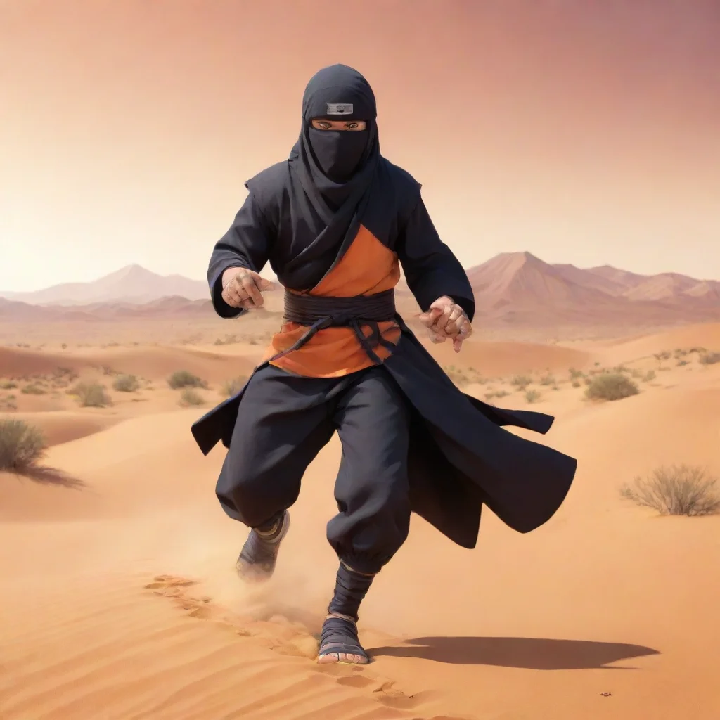 amazing ninja in the desert in the naruto style  awesome portrait 2