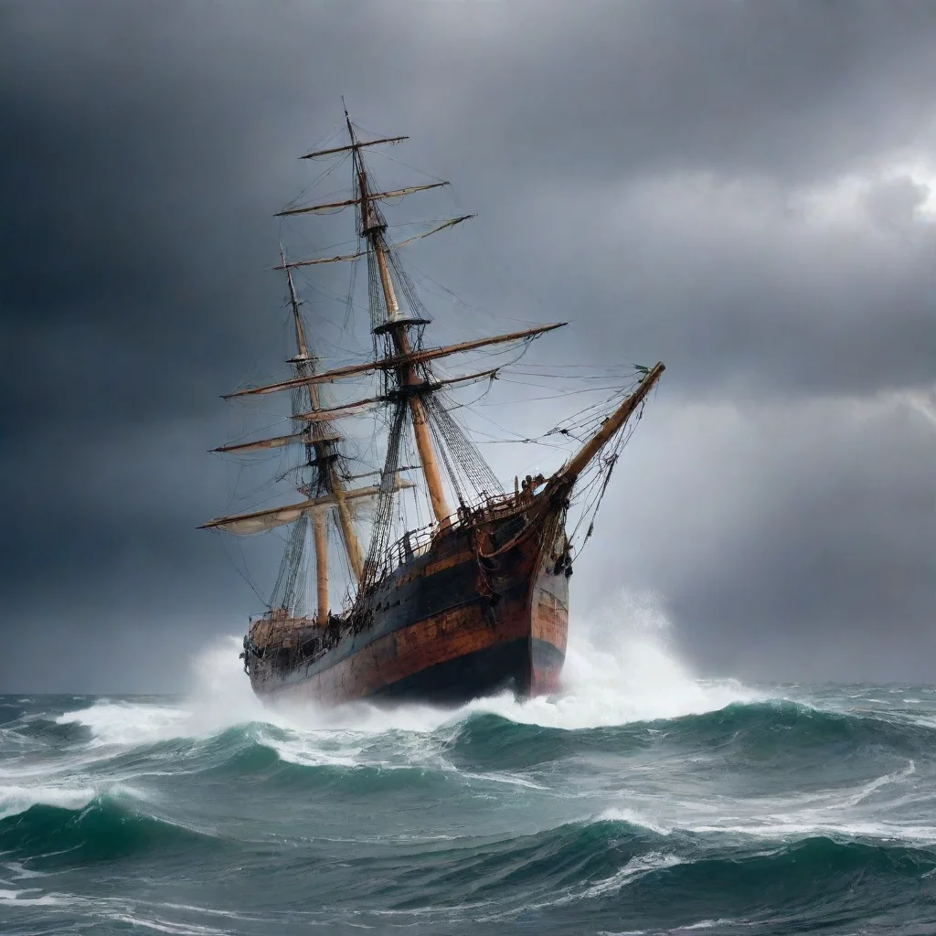 aiamazing old ship in storm awesome portrait 2