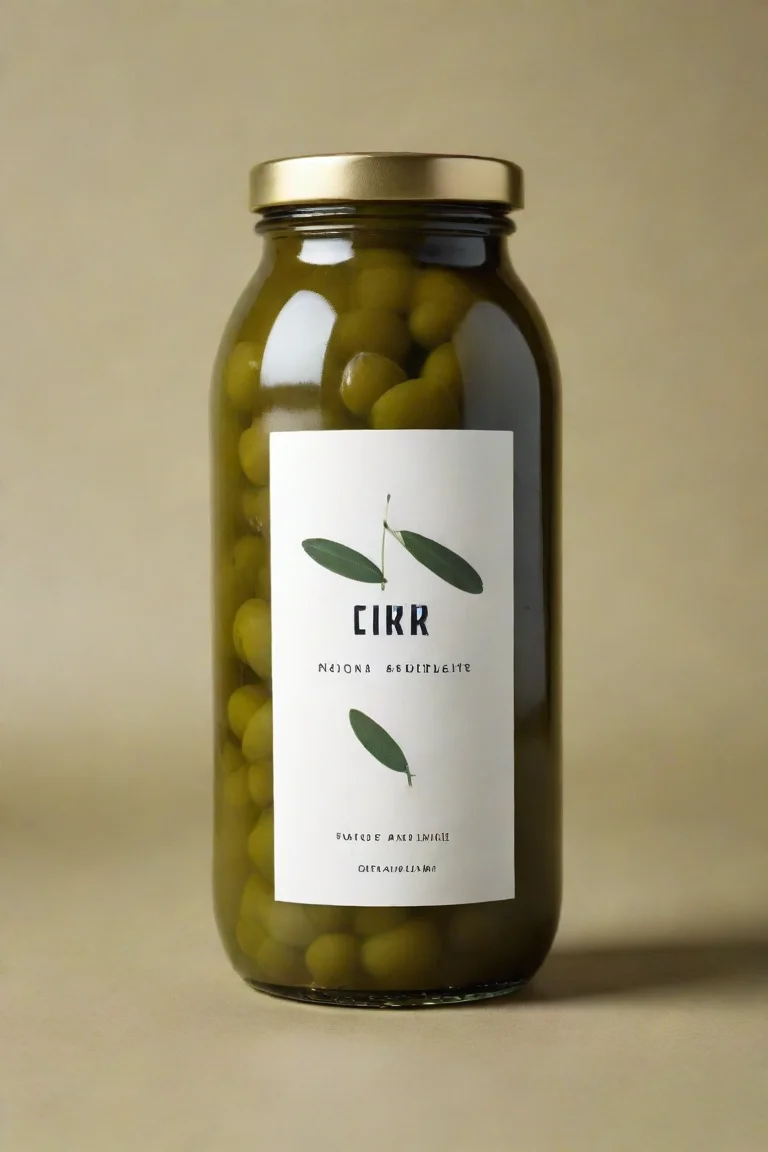 aiamazing olive jar label with big fonts%2Cmodern and minimalist looking with 3  colors in the background awesome portrait 2 portrait