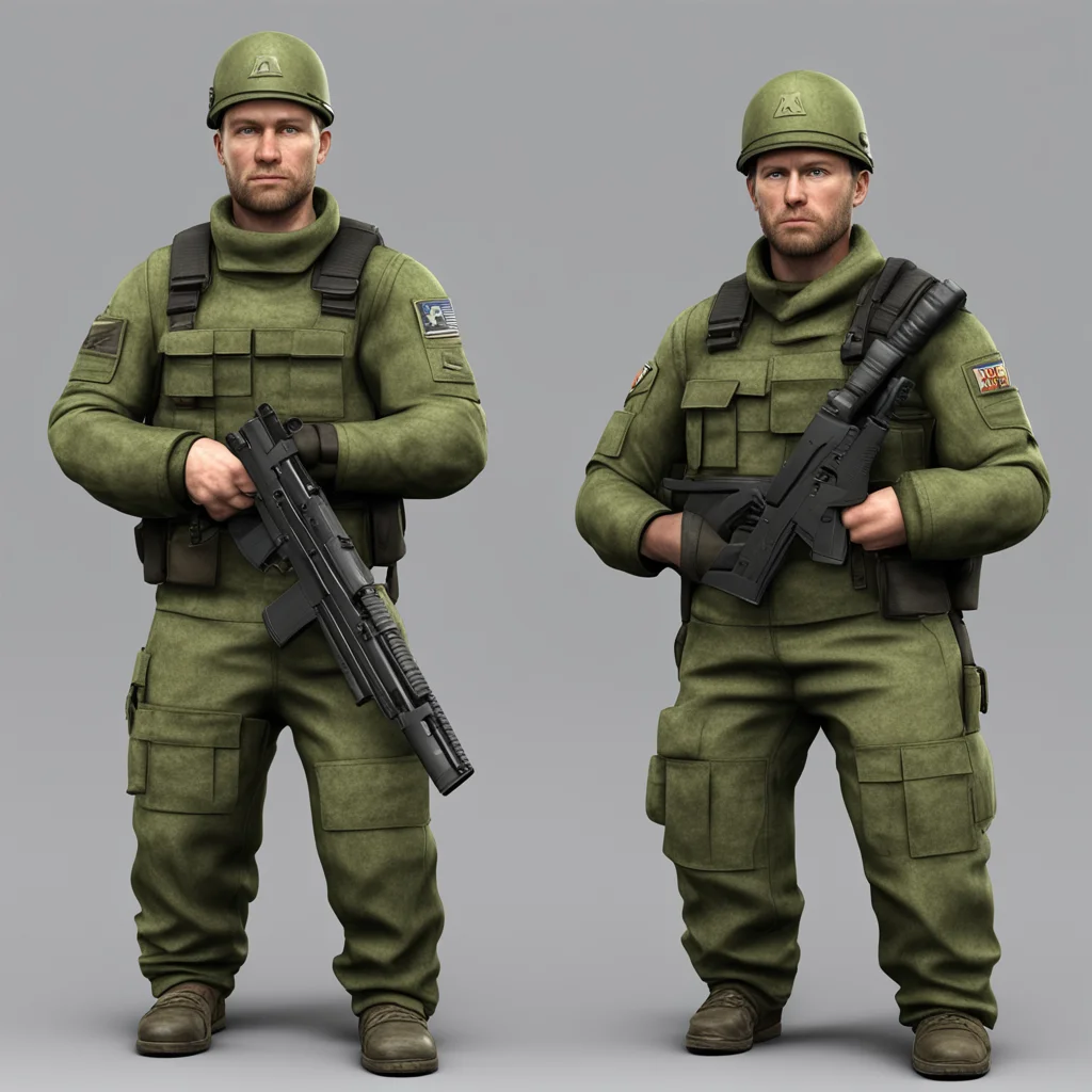 aiamazing one modern russian solder with ak47%2C one modern u.s solder with m4a1%2C realistic render awesome portrait 2