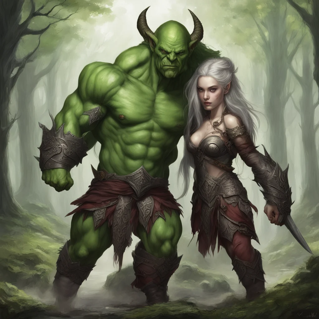 amazing orc carries elven princess awesome portrait 2