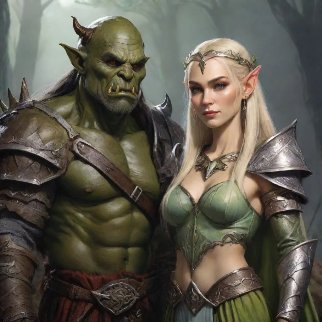 aiamazing orc king and elven princess awesome portrait 2