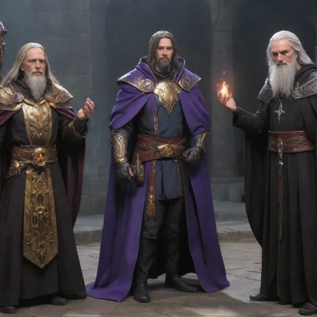 amazing paladin next to a warlock next to a wizard next to a rogue next to a priest awesome portrait 2