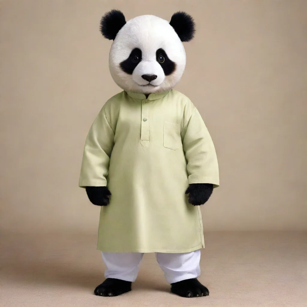 amazing panda wearing shalwar kameez awesome portrait 2