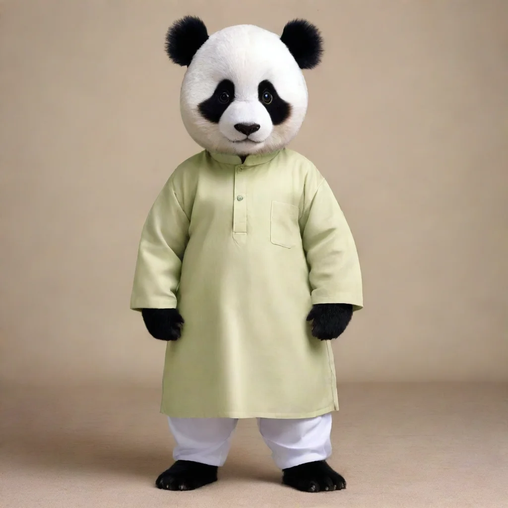 aiamazing panda wearing shalwar kameez awesome portrait 2