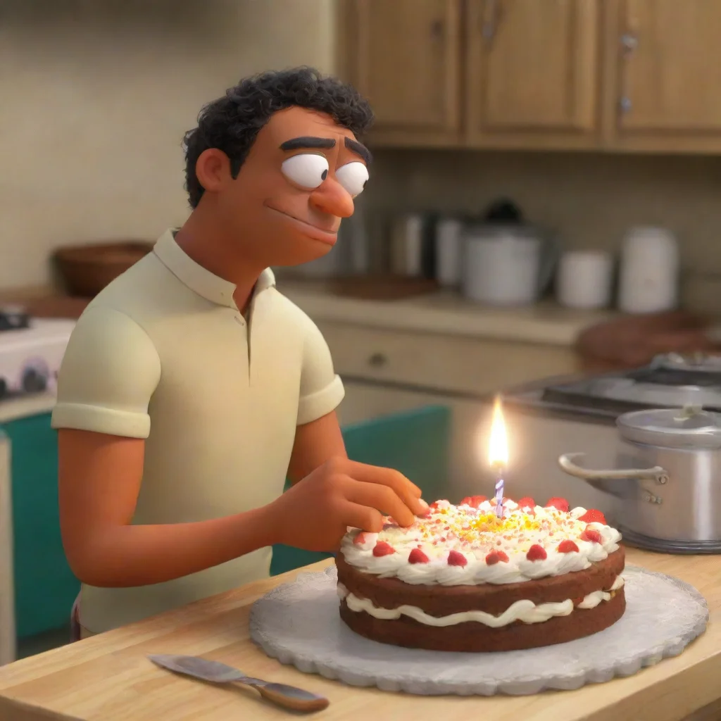aiamazing pepe baking a birthday cake for apu awesome portrait 2
