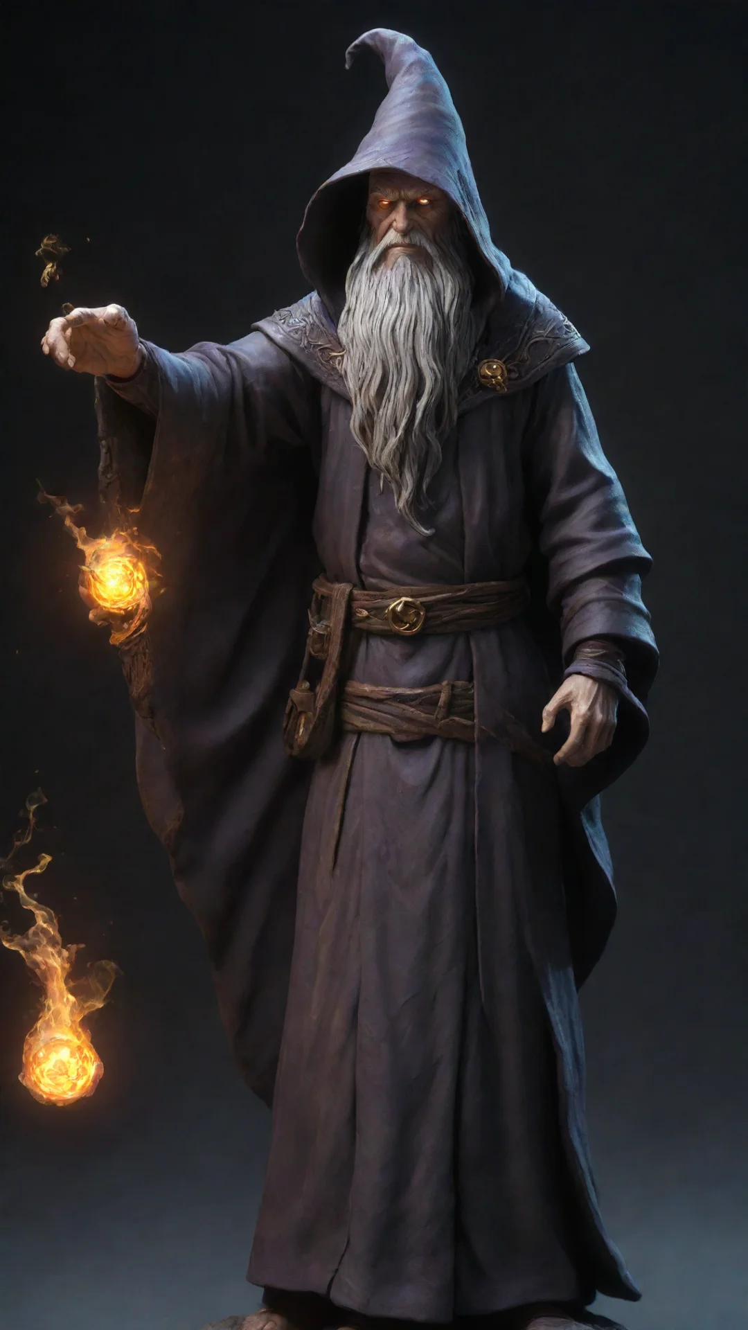 aiamazing perfect 3d sculplture of an arcane wizard with glowing eyes%2C sculpted in zbrush awesome portrait 2 tall