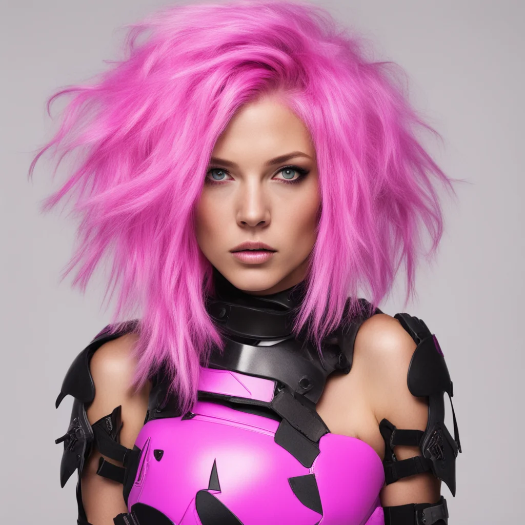 aiamazing pink hair warrior awesome portrait 2