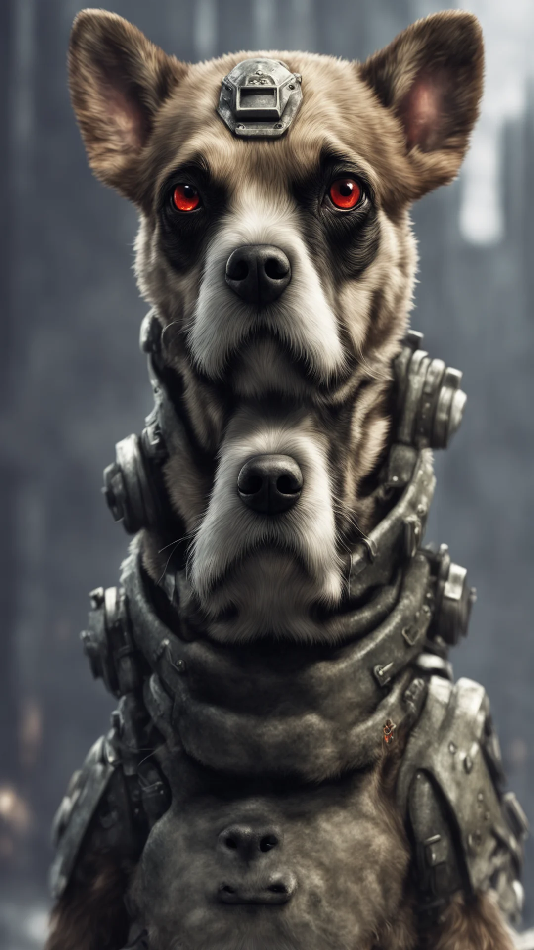 amazing plague dog trooper staring directly into the camera in focus concept art ultra detailed trending on artstation 35mm awesome portrait 2 tall