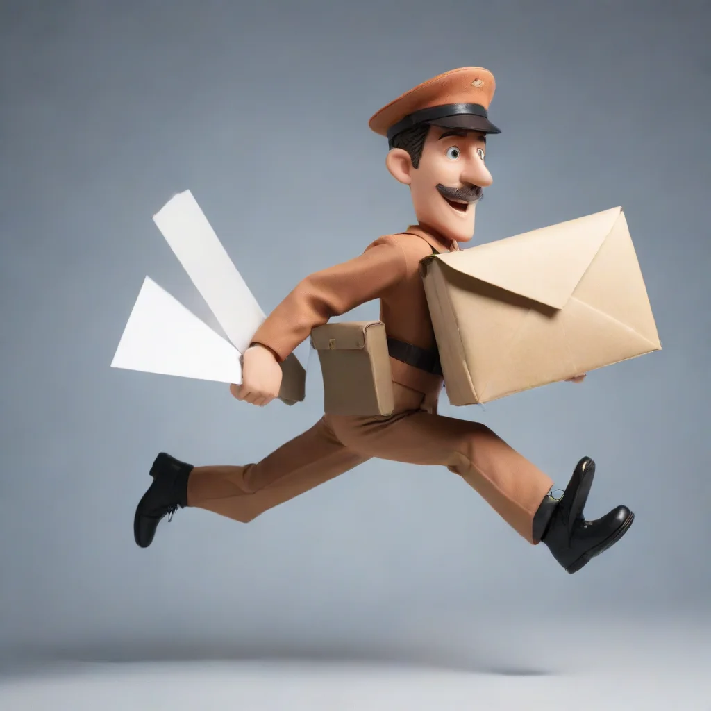 aiamazing postman running with one mail awesome portrait 2