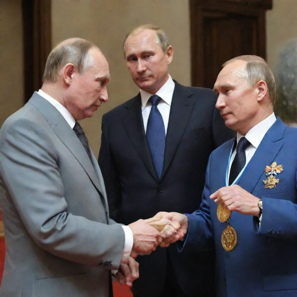 amazing puting giving putin a golden medal awesome portrait 2