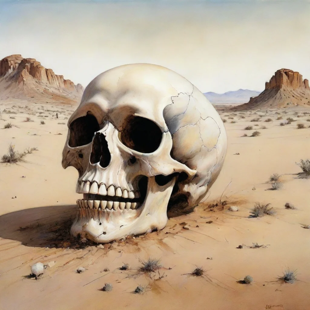 amazing ralph steadman skull in the desert awesome portrait 2