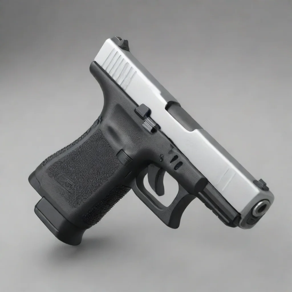 aiamazing realistic%2C black glock pistol with silver muzzle and slider%2C highly detailed awesome portrait 2