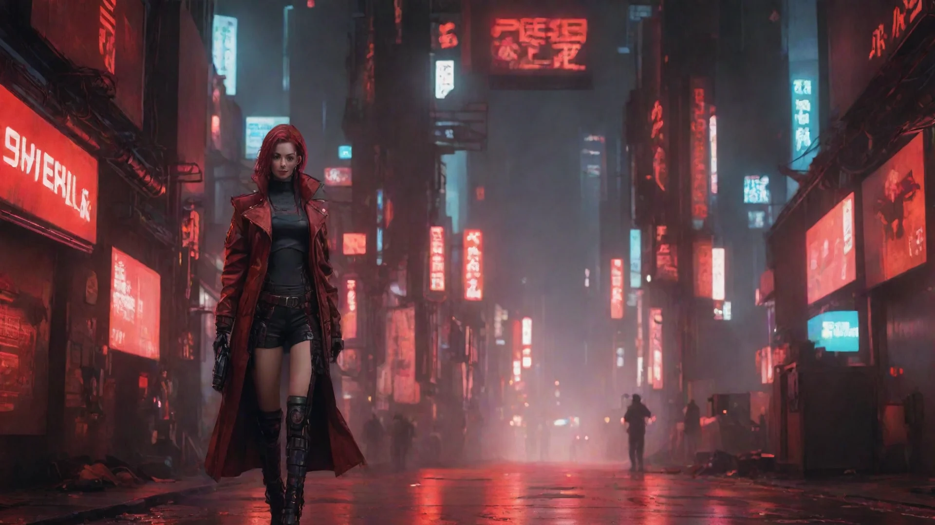 aiamazing red cyberpunk awesome portrait 2 wide