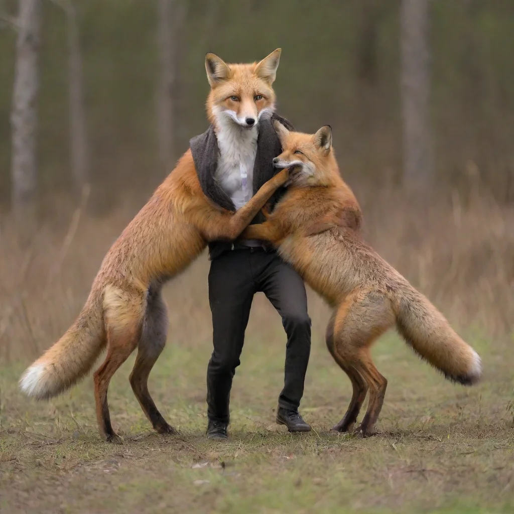 amazing red fox merging with human male awesome portrait 2