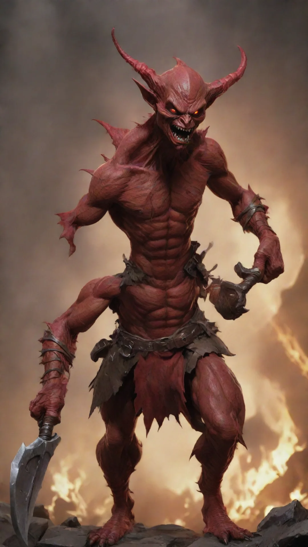 aiamazing red goblin  warrior awesome portrait 2 tall