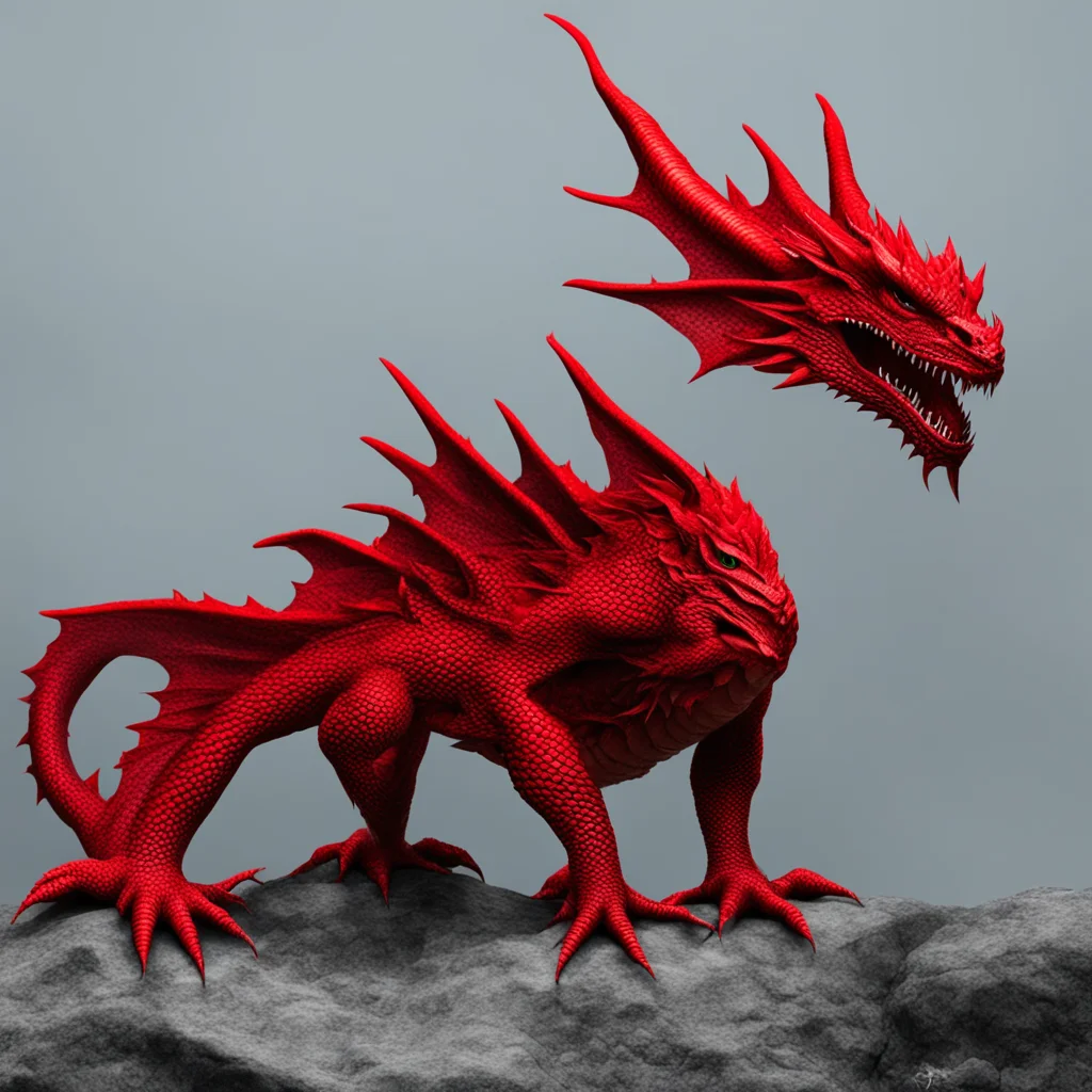 aiamazing red reptilian dragon awesome portrait 2