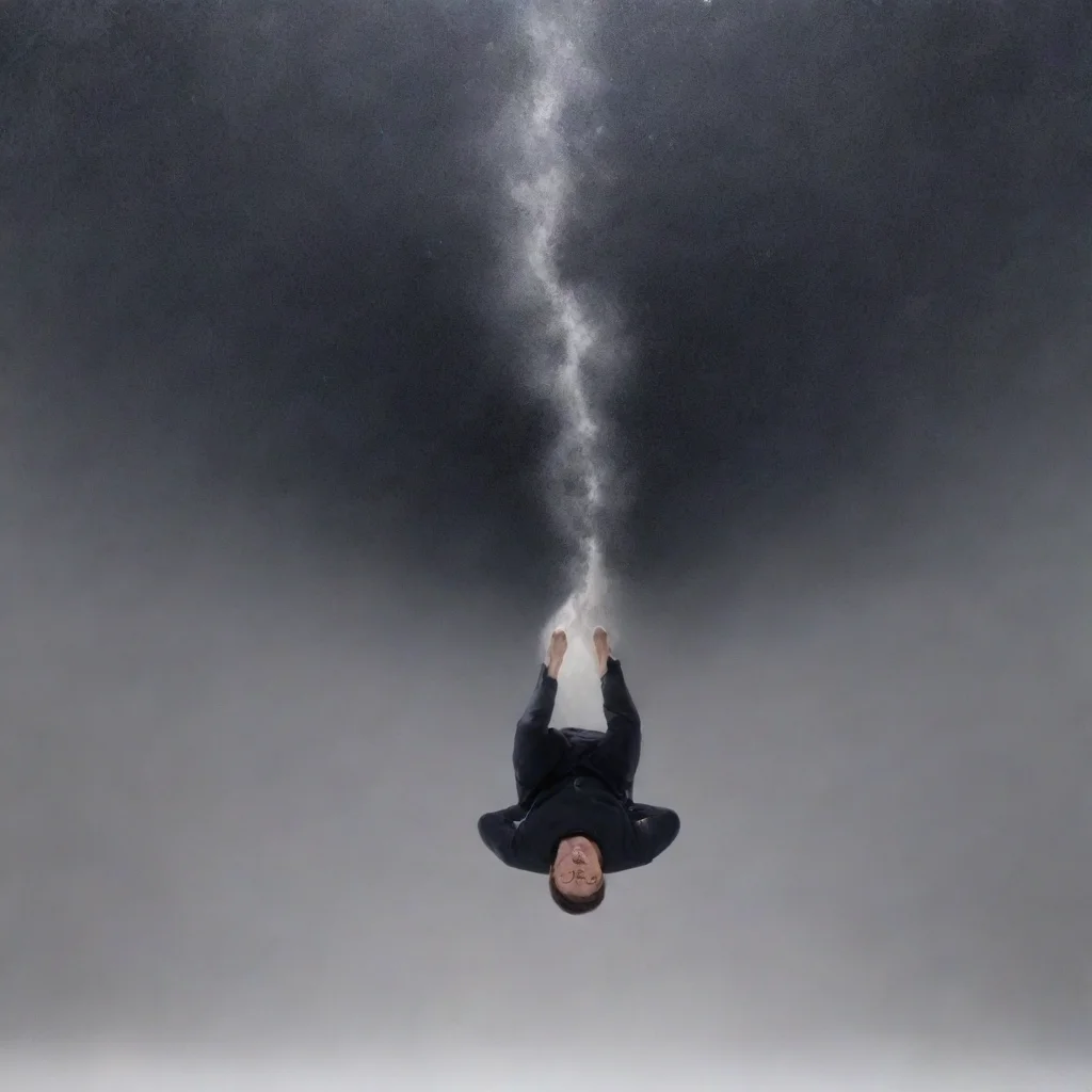 aiamazing relaxed man falling into void awesome portrait 2