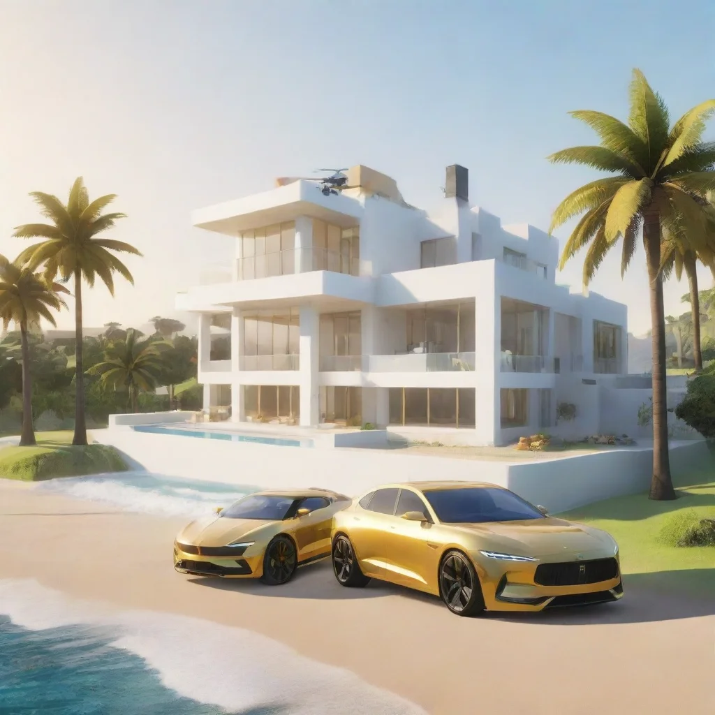 aiamazing roblox white modern mansion%2C beach background%2C gold car%2C helicopter awesome portrait 2
