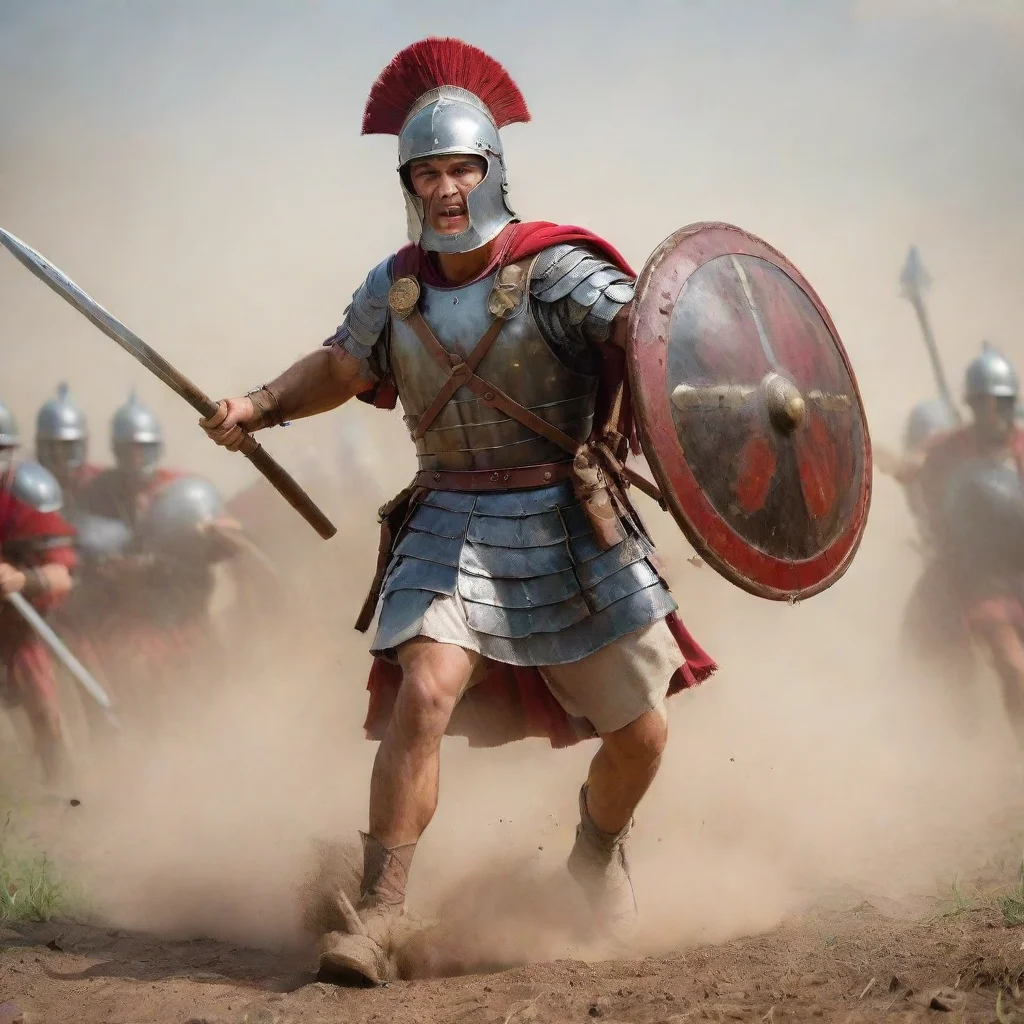 aiamazing roman legionaire in a battle awesome portrait 2